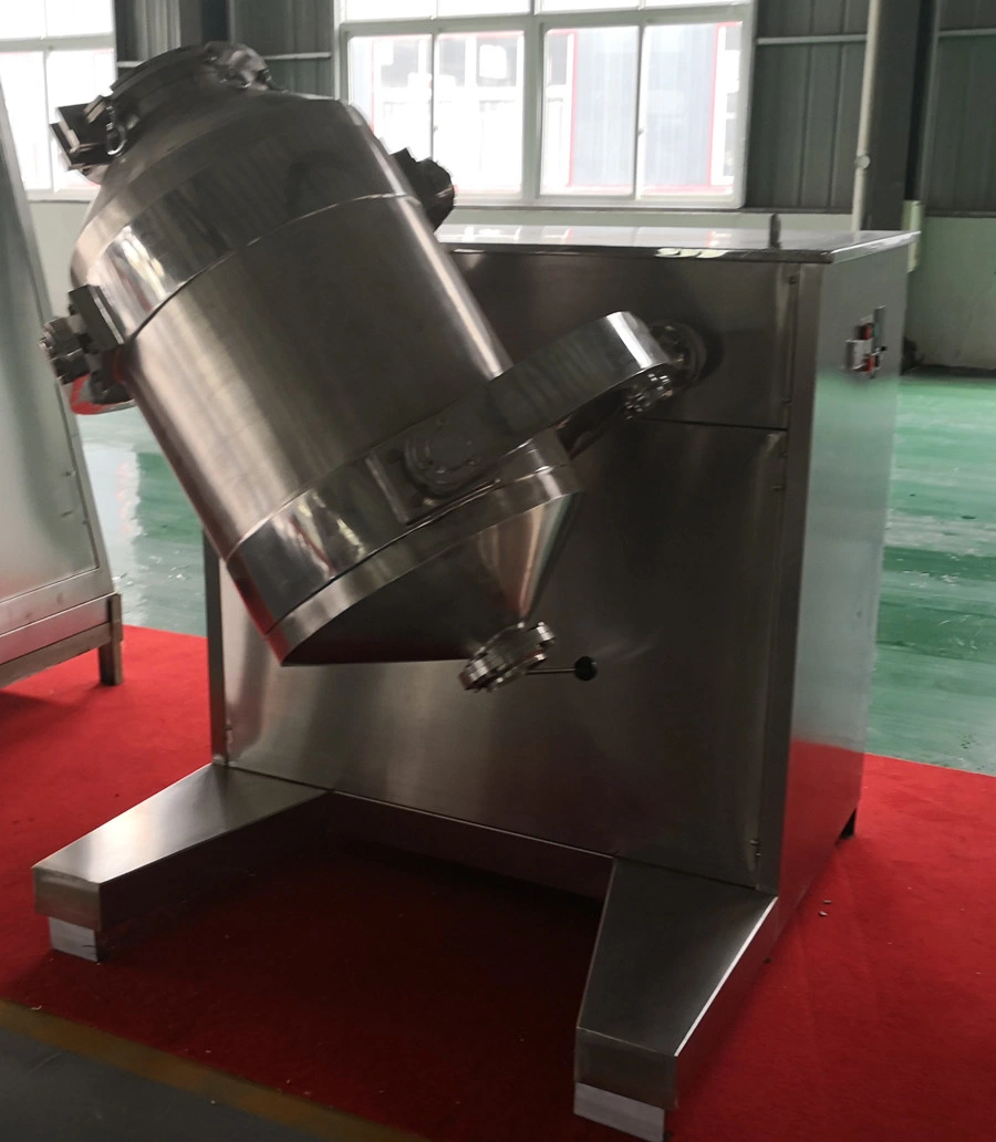 Stainless Steel Powder Drum Rotating Pharmaceutical Food Dry Powder Mixer Three-Dimensional Motion 3D Mixer